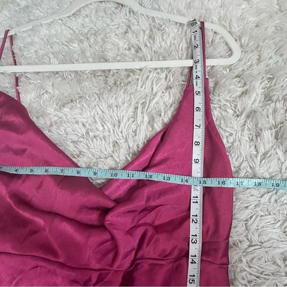 LIONESS Magenta Walk The Line Satin Midi Dress Size XXL - Picture 14 of 15